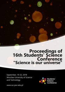 Proceedings of 16<sup>th</sup> Students Science Conference „Science is Our Universe”